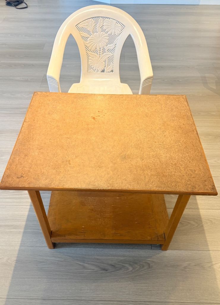 Garden table and chairs ( 1 adult, 3 kids chairs)