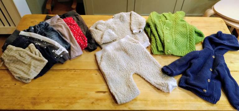 9-12 month baby clothes, jumpers/cardigans , trousers