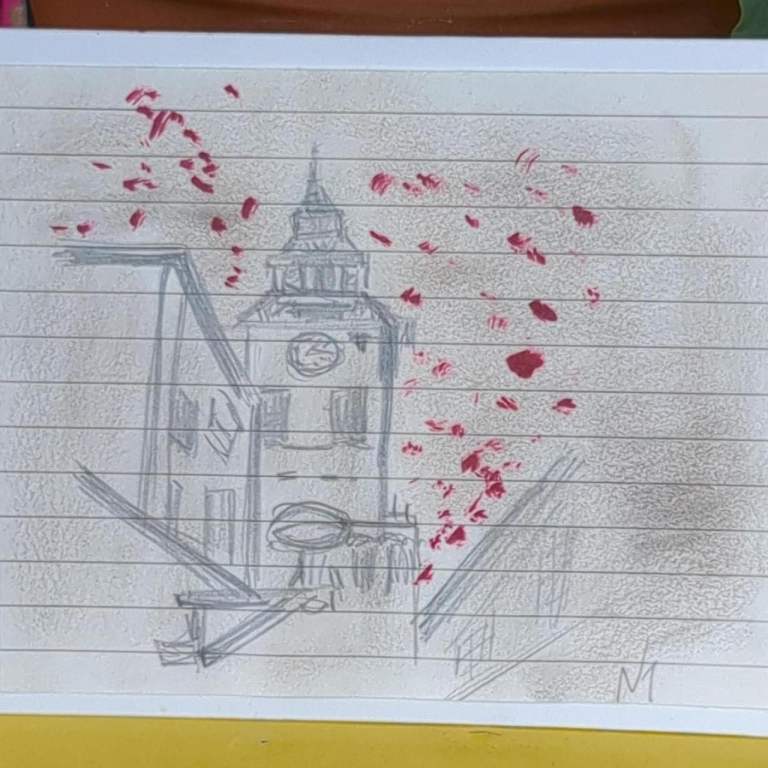 Hand drawn sketch 'Clock Tower' #sketch  