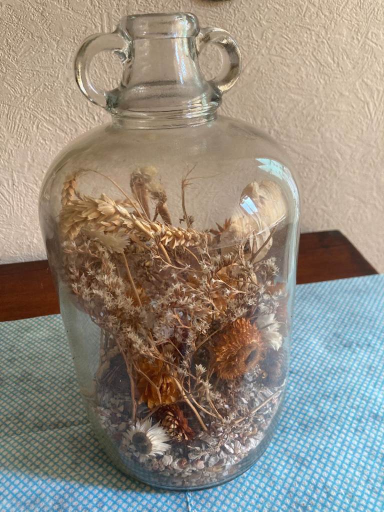 Demijohn / terrarium with dried flower display  - 'Reasonable' offer accepted 