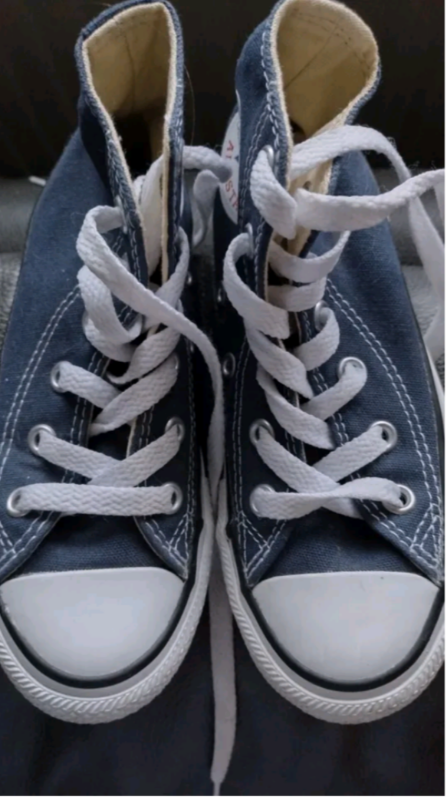 Children's Converse navy hi top trainers 