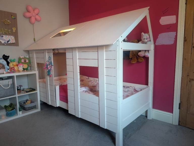 Noa And Nani Single Childrens Sven Treehouse Forest Bed White Wood VGC