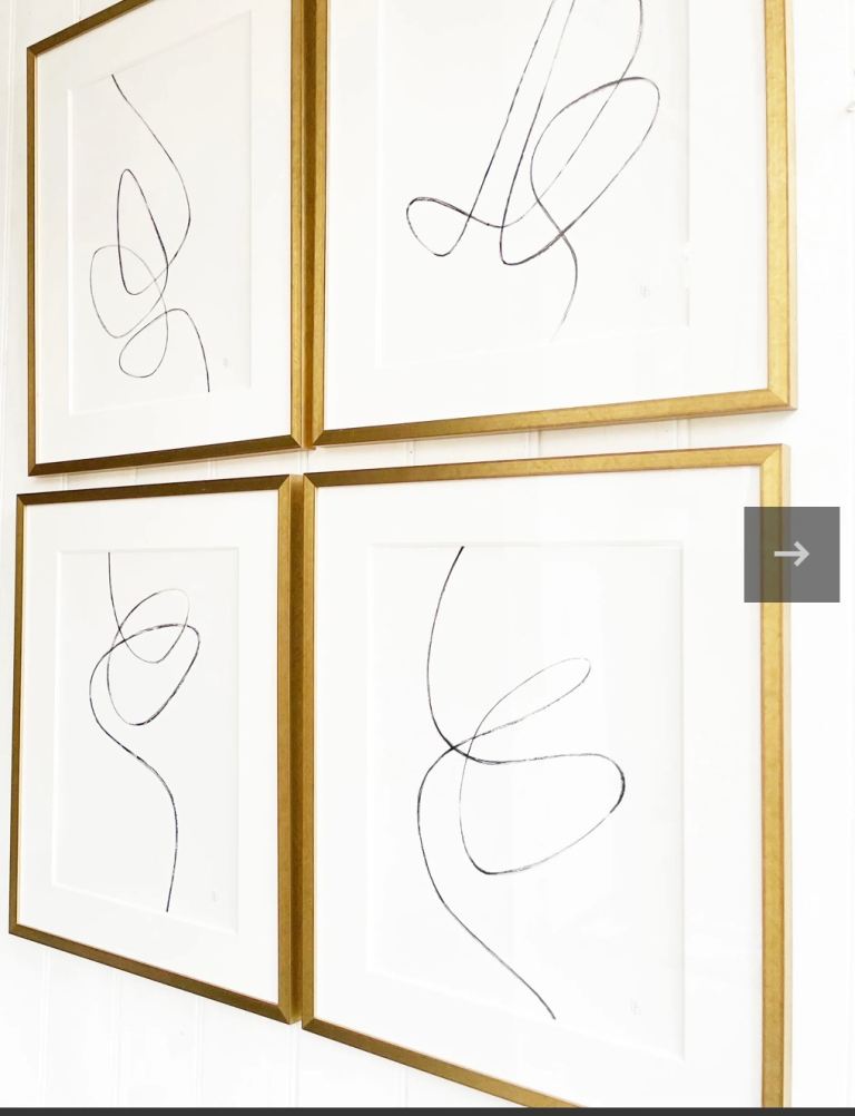 Contemporary Art - 6 new framed line drawings 57x45cm - 40% discount vs. London top galleries