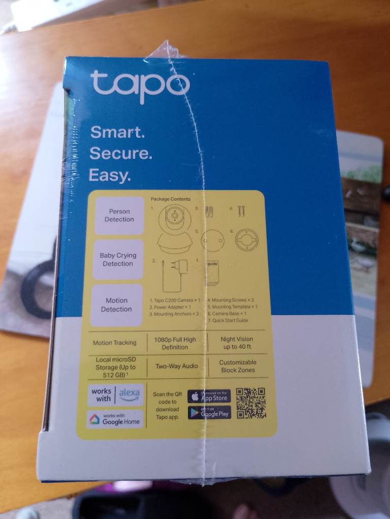 Tapo C200 pan/tilt home security wi-fi camera new 