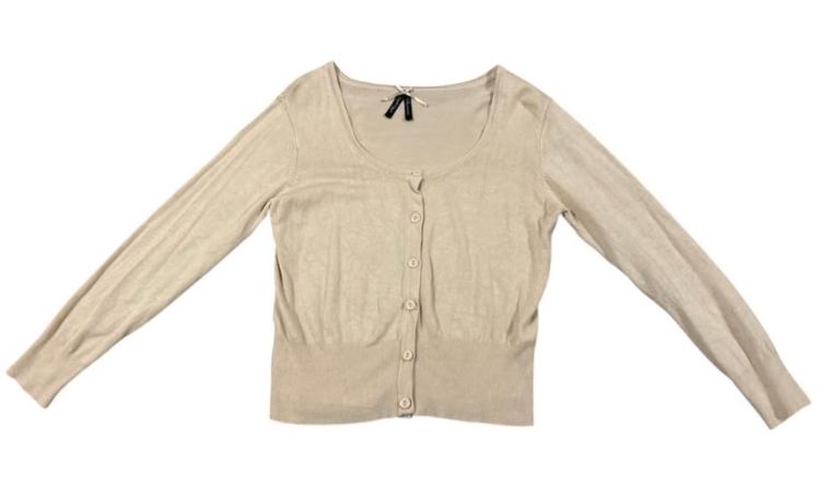 Womens Atmosphere Cream Long Sleeve Bolero Round Neck Size 14