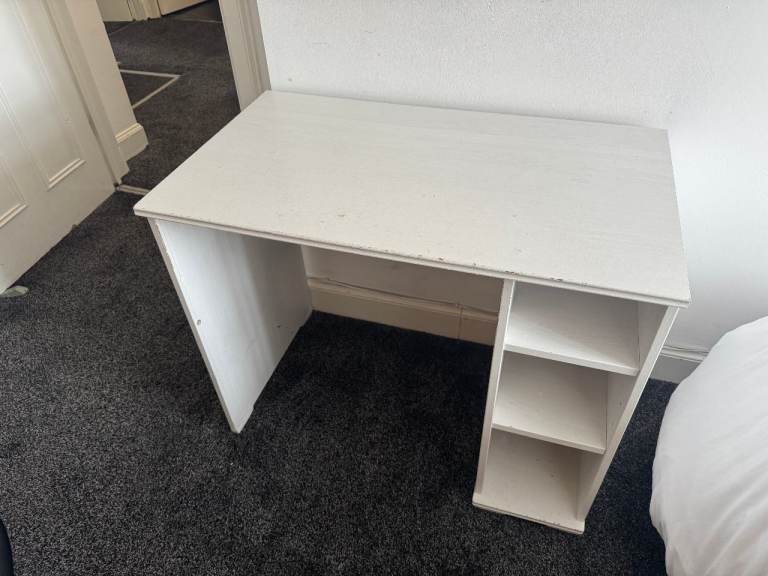 White Study Desk Table for Bedroom or Office
