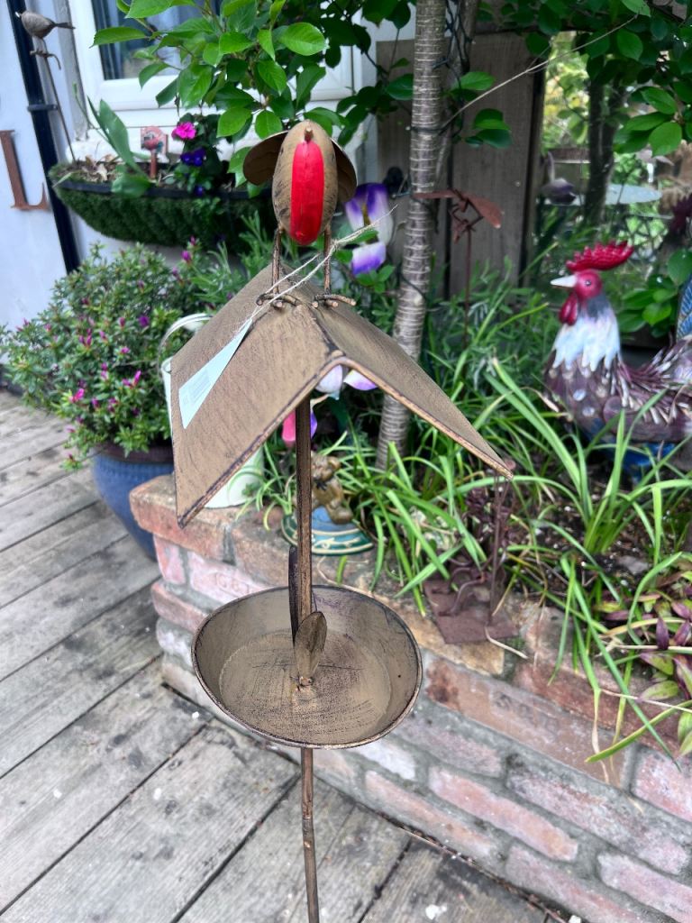  ❤️🐦‍⬛ Robin Bird Bath house garden stake wind chime & Robins from £8 to £22