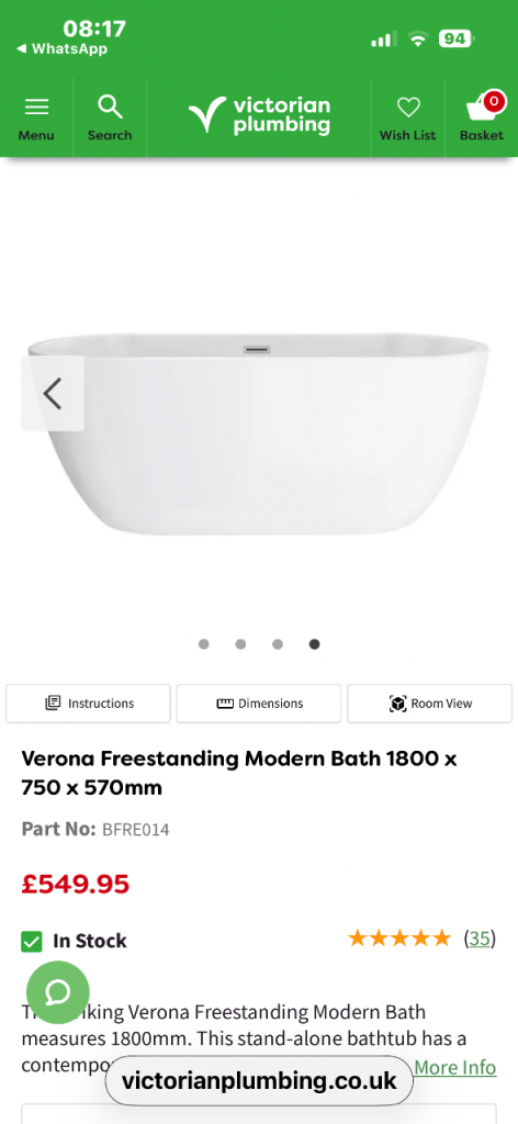 Victorian plumbing free standing bath 