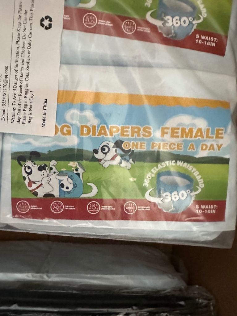 Female dog nappies pack of 40 and three available
