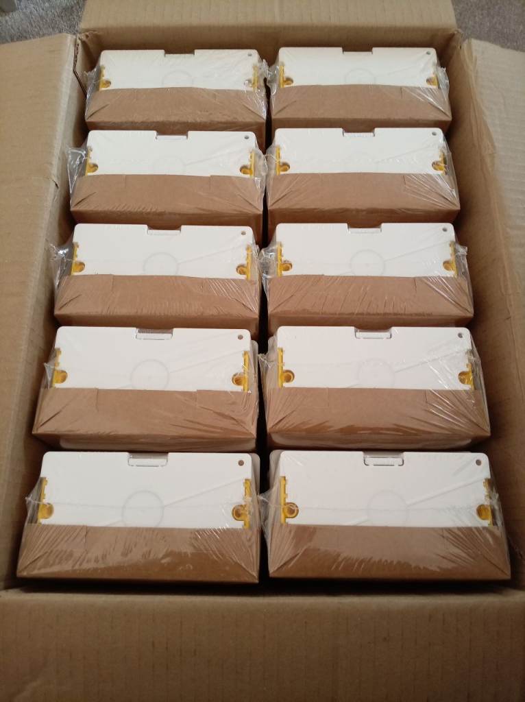 New APPLEBY Twin Gang Dry Lining Boxes - White, 35mm Deep