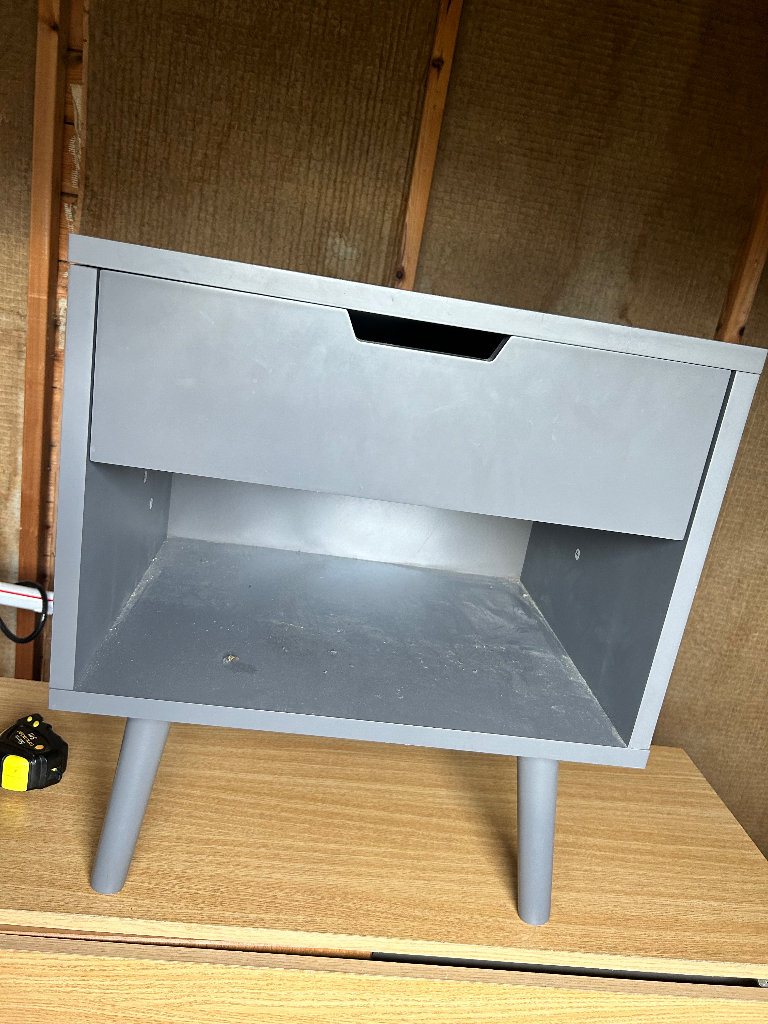 Grey bedside table