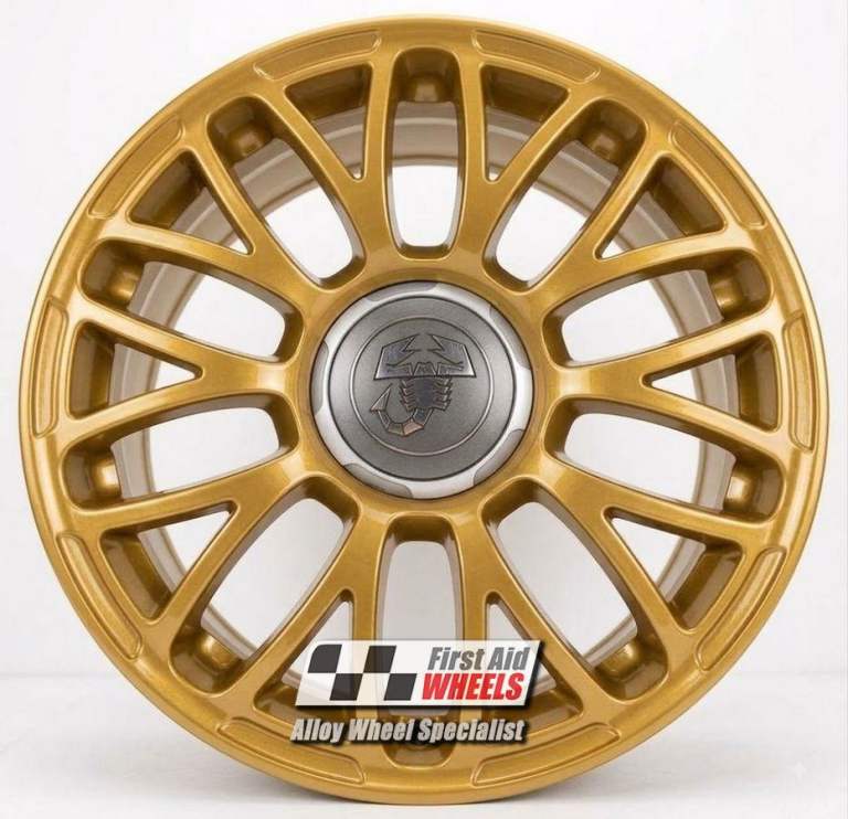 R633GL Swap FIAT 500 595 ABARTH 4X 17'' GENUINE TURISMO GLOSS MOTORSPORT GOLD ALLOY WHEELS