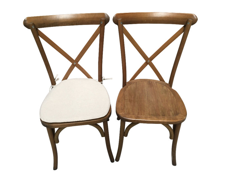 Cross Back Stacking Chair. Oak