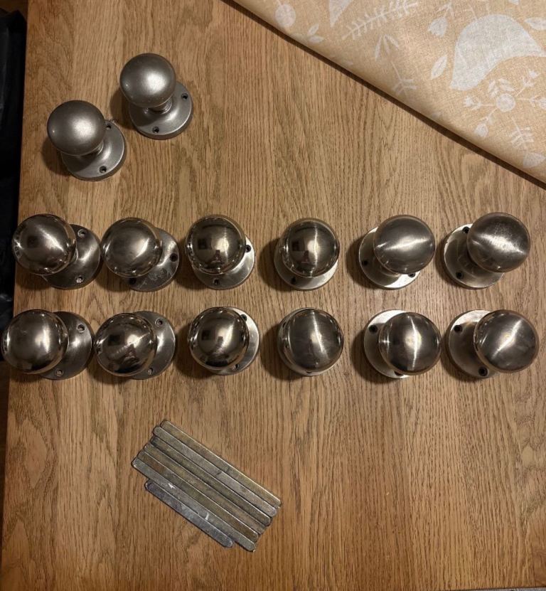 Howdens brushed nickel door knobs - 7 pairs available 