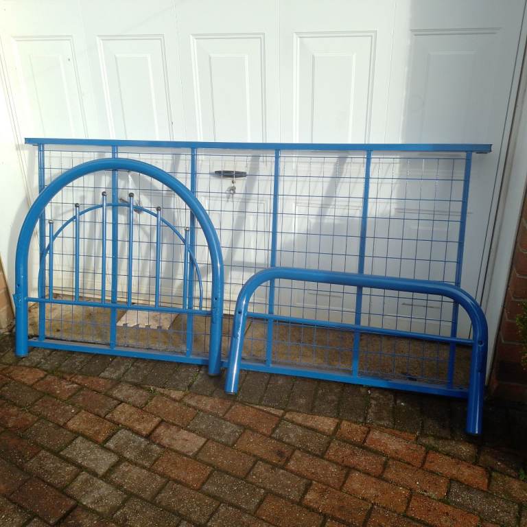 Blue Metal Bed Frame - Single Size, Good Condition