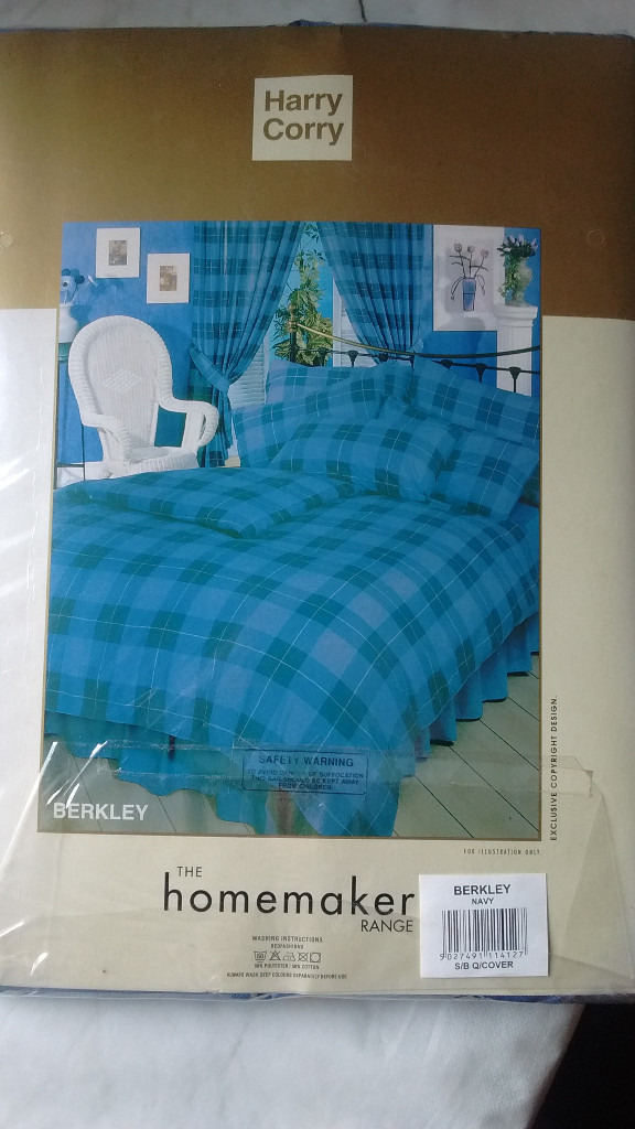 image for HARRY CORRY NEW SINGLE BED QUILT SET NAVY 