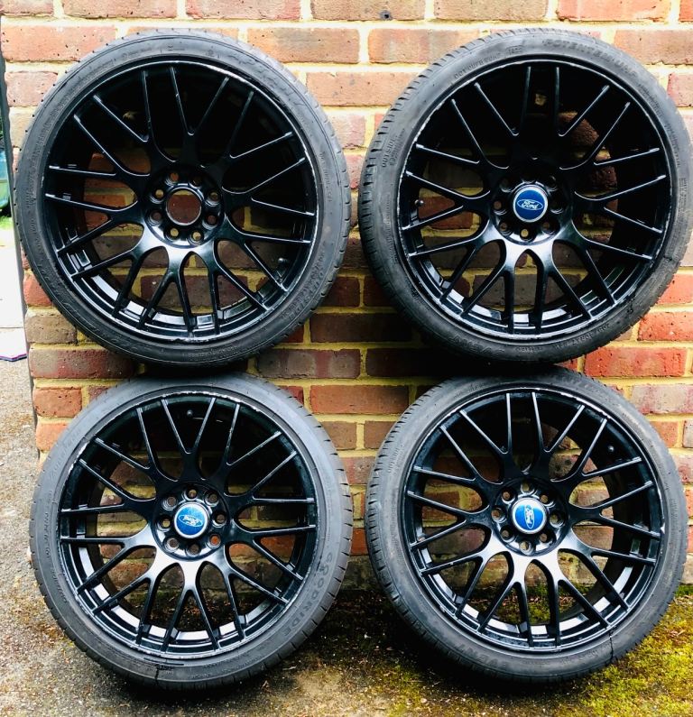 Four 17inch black alloy wheels with tyres. Multi fit.