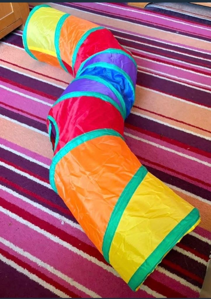 Cat Tunnel Interactive Foldable  Toy for Kitty Training, Polyester Material, 48.8in Long, 