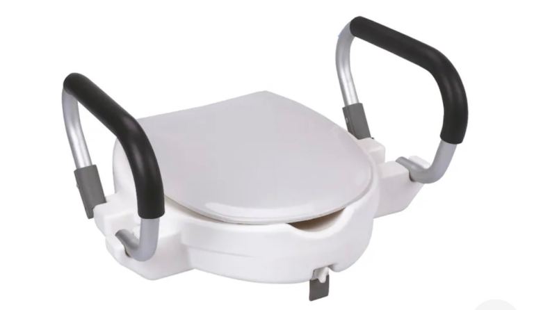 RAISED TOILET SEAT WITH LID & HANDLES (ATEK Model: DSTLT-SEAT) New no used