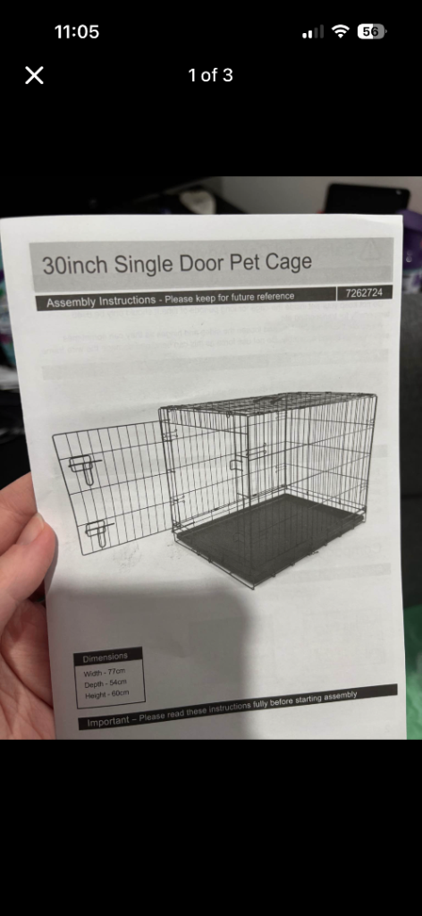 30” Dog/Puppy Crate – Basically Brand New 