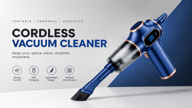 Cordless Mini Vacuum & Air Duster – 2-in-1 Cleaning Tool