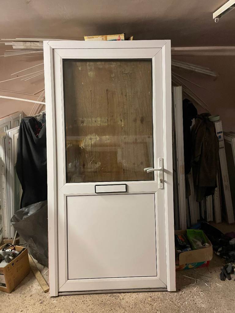 UPVC DOOR 205.5 x 102.5 cm - UPVC DOUBLE GLAZED DOOR **VERY WIDE** - CLEAR GLASS (REF: DX196)