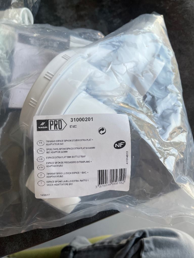 New Pro Shower Trap - White Plastic, Still in Packaging