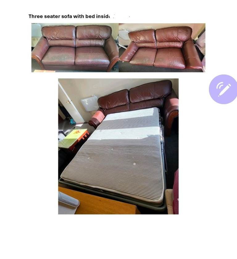 image for Three seater sofa with mattress 