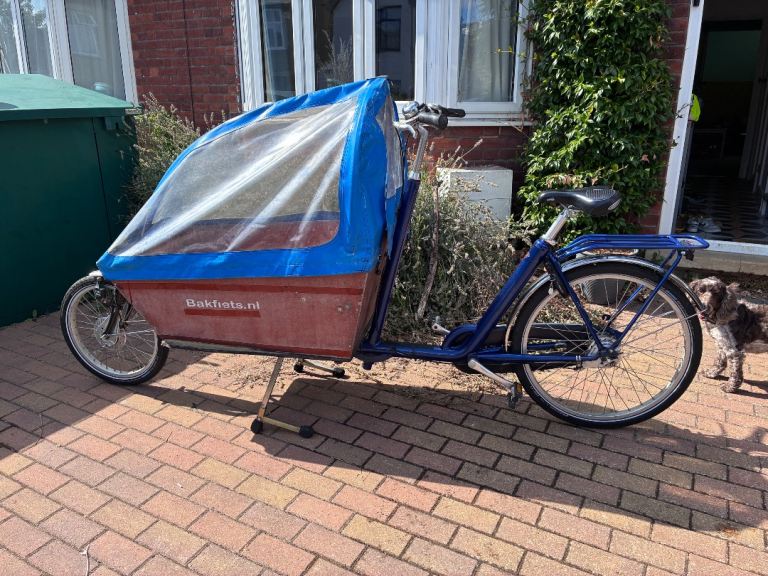 Bakfiets Long Cargo Bike with Rain Cover Not Electric