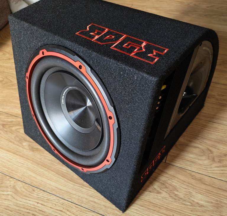 Edge ED7200 900W Car Audio 12 Inch Active Subwoofer EDB12A Bass Enclosure with built in amplifier
