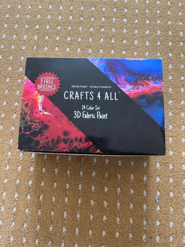 Crafts 4 All 24 Colour 3D Fabric Paint Set – New