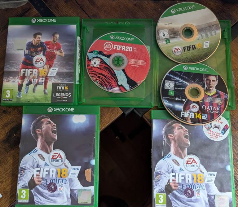 Xbox One Games Bundle Job Lot Collection PEGI 3 UK PAL - FIFA 14/15/16/18(2) & 20
