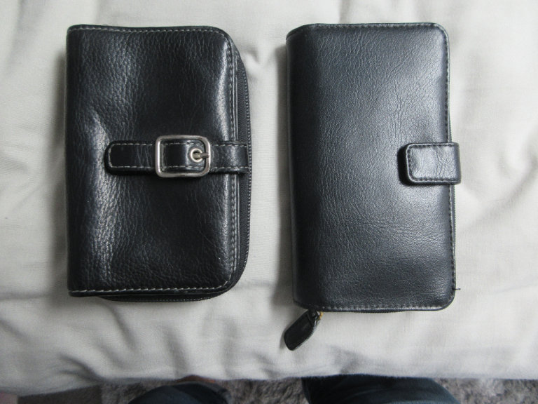 Job Lot Two Faux Leather Purse Wallets Black