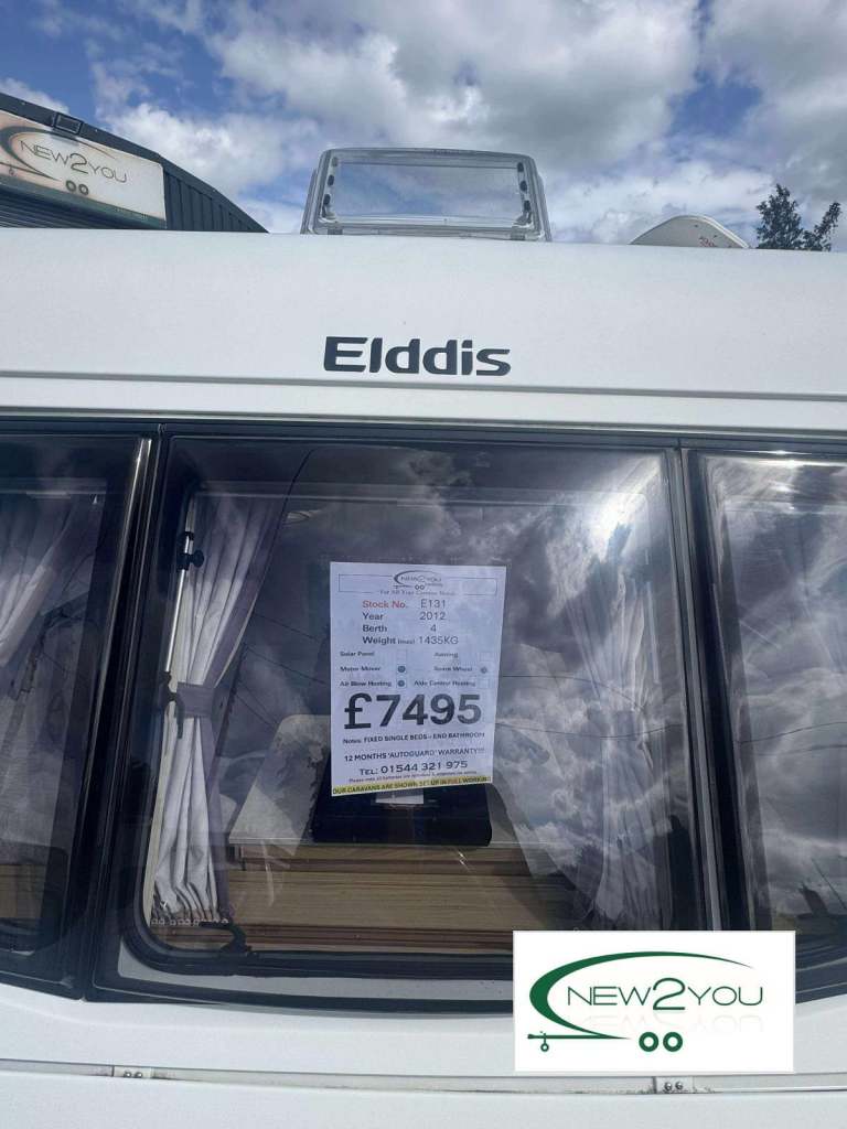 2012 Elddis Avante 574 4 Berth Fixed Singles Caravan - STOCK E131