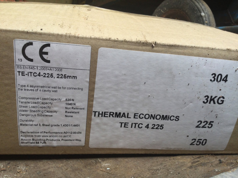 New box of brick ties for cavity wall insulation