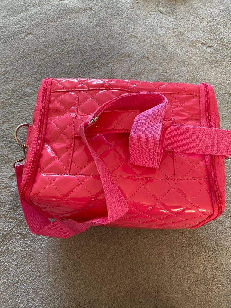 Pink Quilted Beauty Case/Organiser – Good Condition