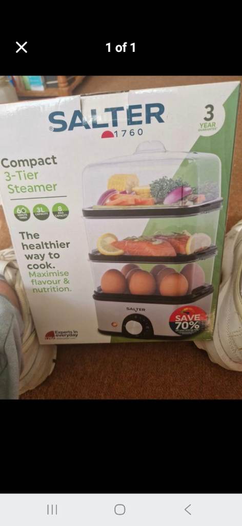 New Salter Compact 3-Tier Steamer – Unused in Box