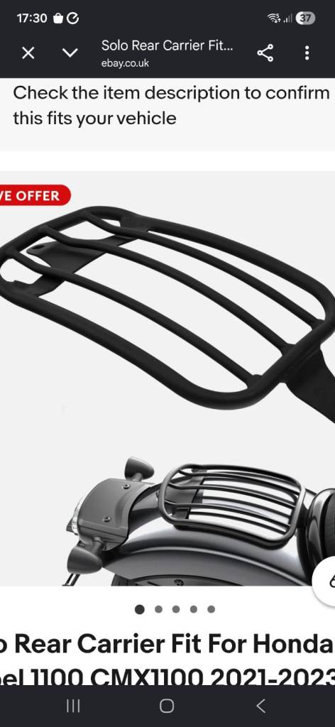 Honda Rebel luggage rack