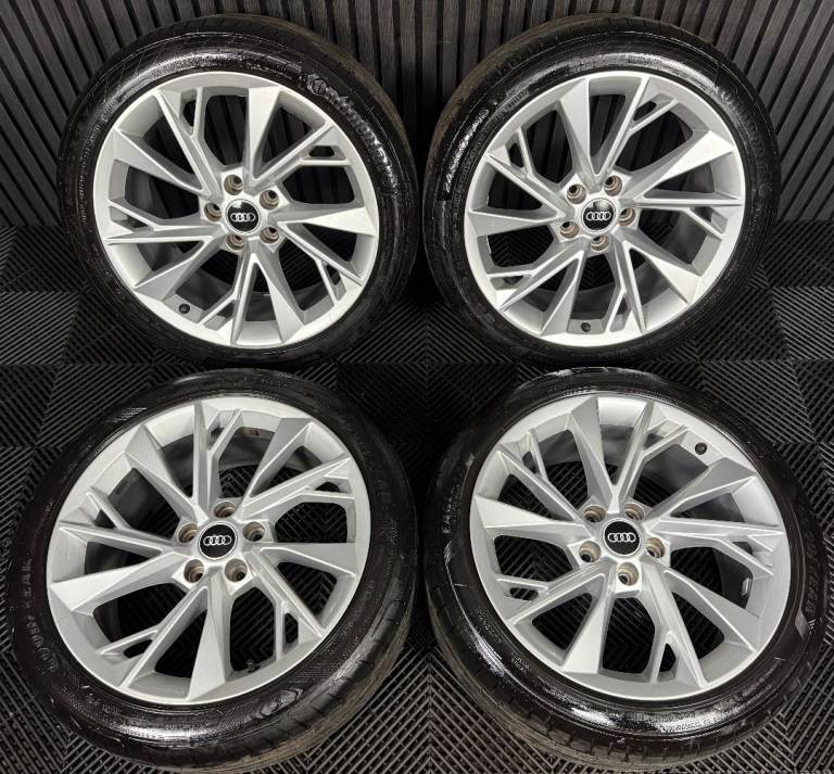 18" GENUINE AUDI A5 SILVER MULTISPOKE ALLOY WHEELS ALLOYS TYRES