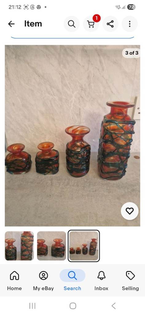 Gorgeous Mdina maltese glass bottles 