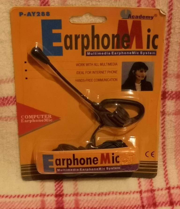 New computer earphone Mic with flexible ear hook and adjustable mic arm