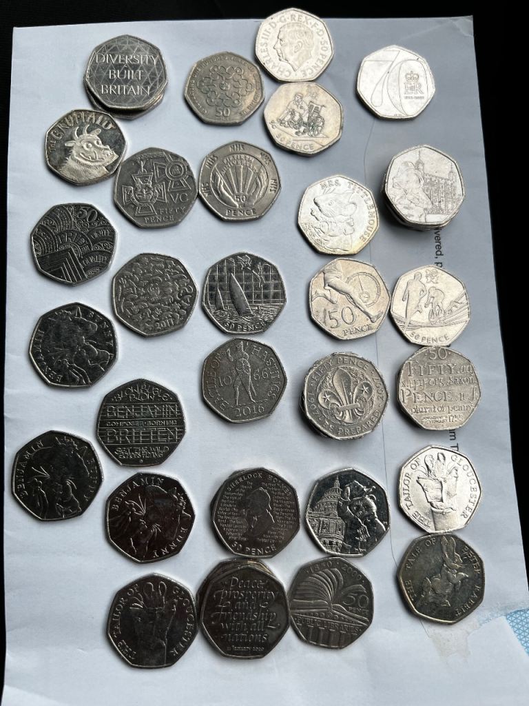 38 Rare and collectible 50p coins