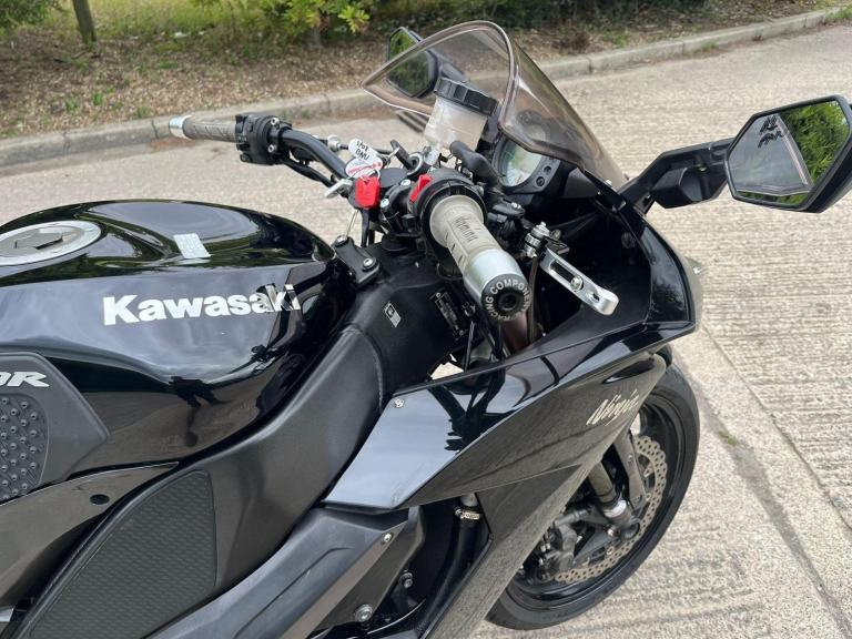 2008 08 KAWASAKI ZX 1000 ZX10 E8F NINJA ZX10R SPORTS BIKE BLACK STRAIGHT BARS