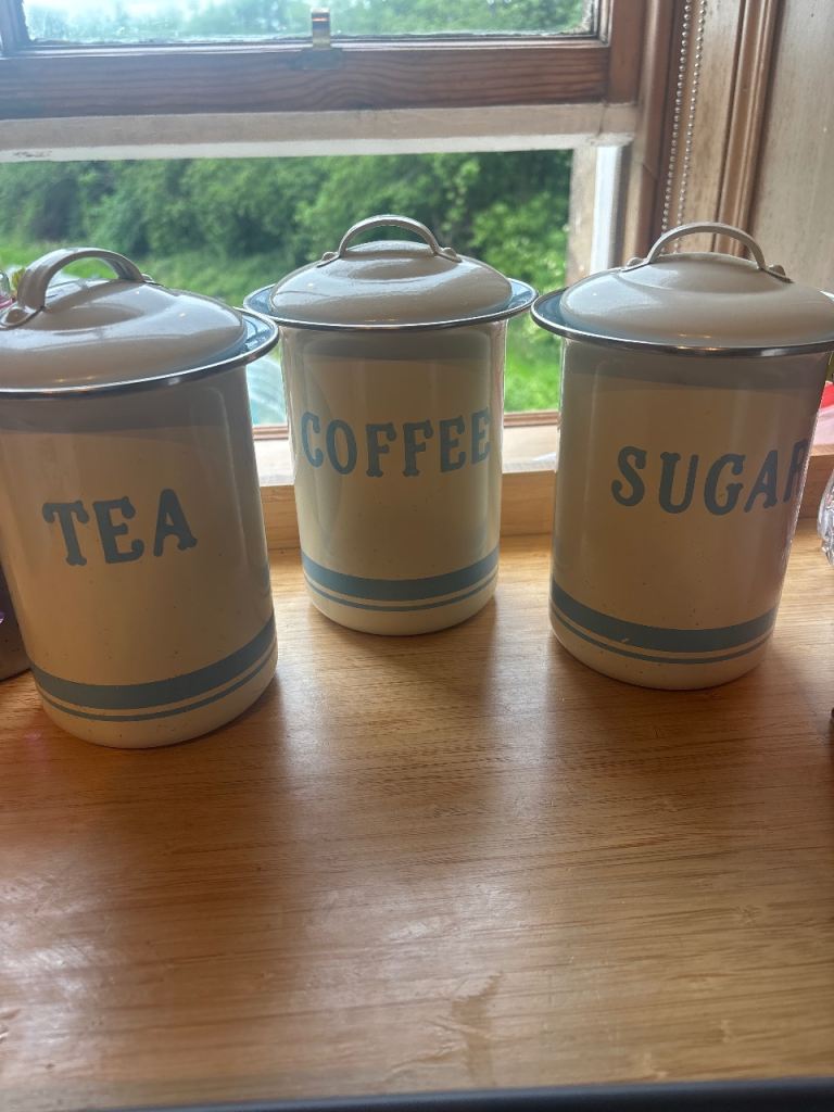 Jamie Oliver tea coffee and sugar tins