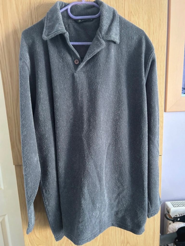 BHS Men’s Textured Mid Grey Pullover – Size L