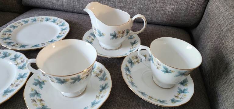 Queen Anne Bone China Tea Set  Cups, Saucers, Plates