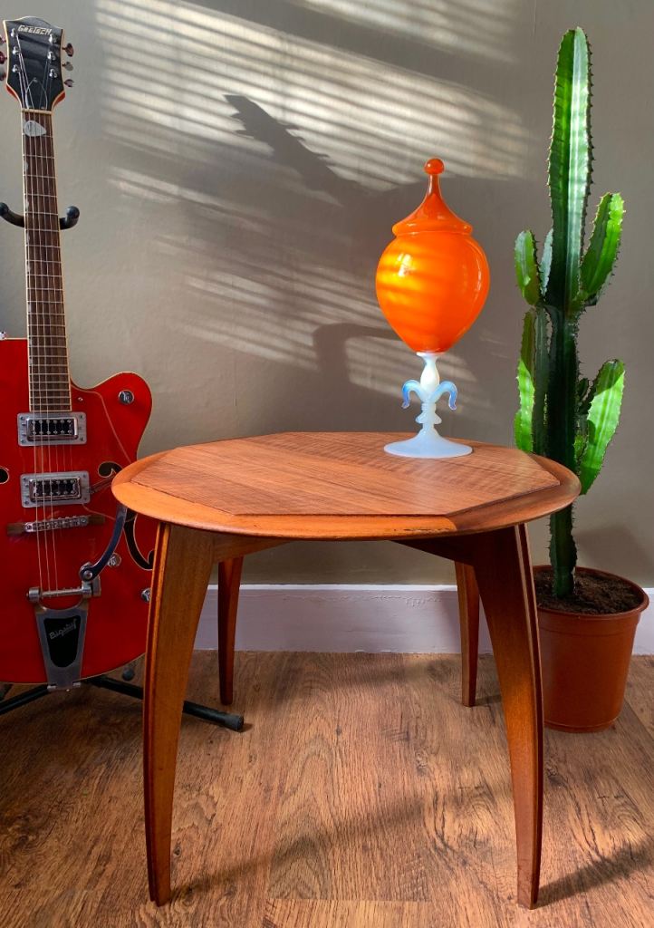 image for Vintage Danish Mid Century Octagon Walnut & Teak Coffee Table 60s 70s Retro