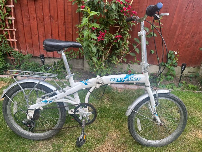 Easy-rider Folding Bike – White, fair condition 