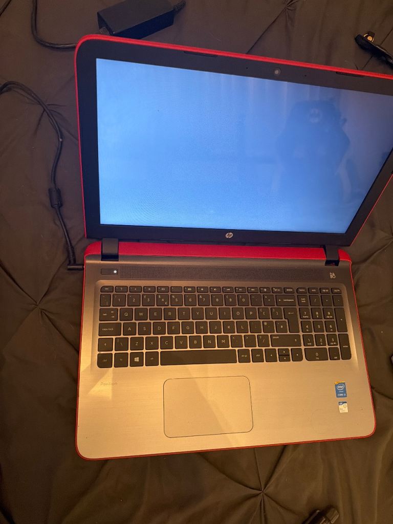 HP Laptop Red and Silver - Good Condition