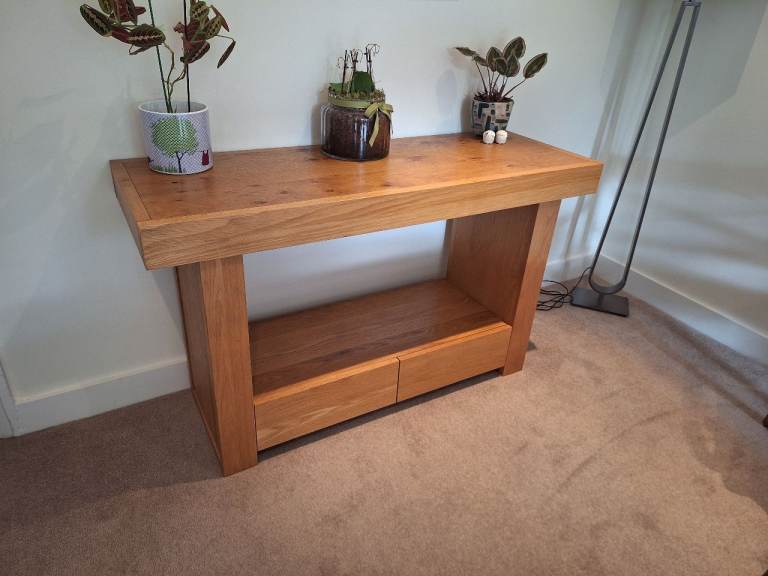 John Lewis Oak Console Table with Storage – Good Condition